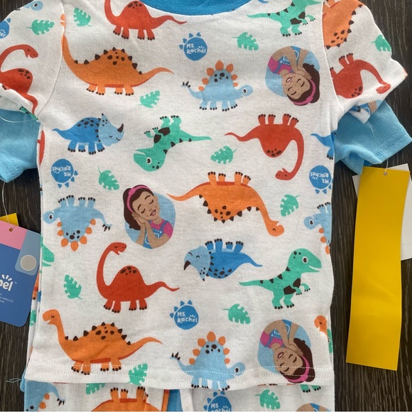 New Ms. Rachel Toddler Boys Dinosaur Snug Fit 4-Piece Pajama Set 2T - Picture 10 of 12